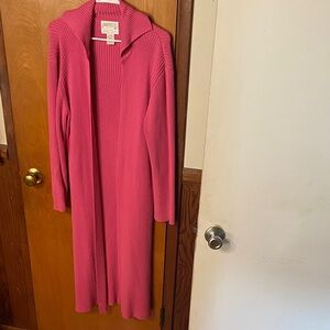 Fuchsia Long Sleeve Cardigan Sweater
